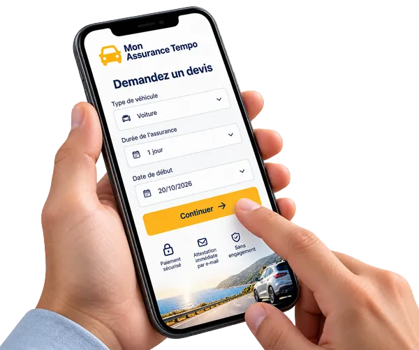 Formulaire d'assurance sur un téléphone portable